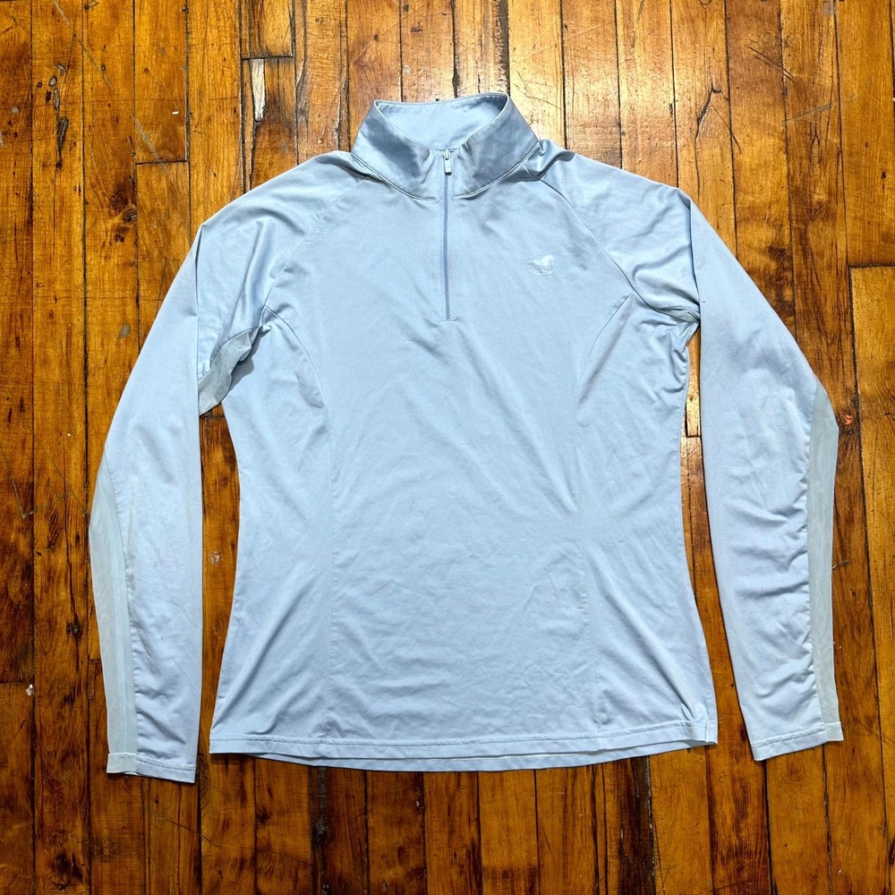 Piper By Smartpak Top Women's Large Blue Solid Long Sleeve 1/4 Zip Activewear